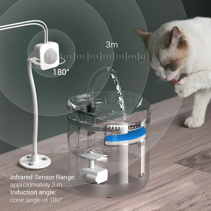 Silent Water Fountain for Cats and Dogs 2LAutomatic Intelligent Circulating Pet Water Fountain