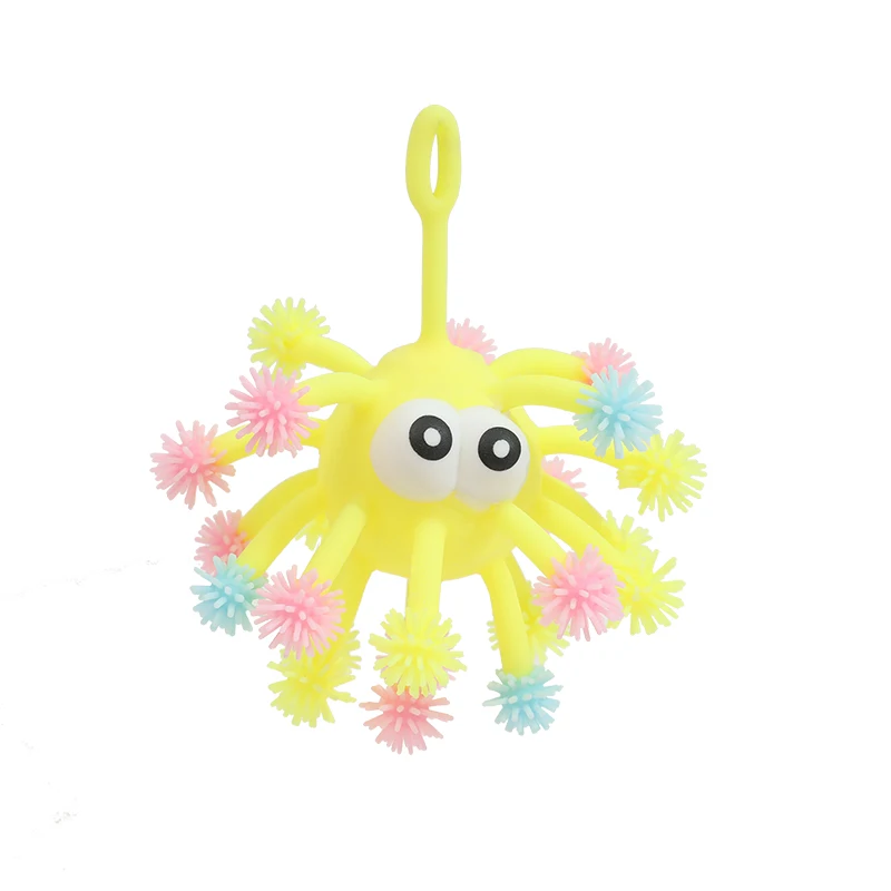 New hot-selling and welcome environmental protection TPR stress relief toys yellow stress relief flower ball anti stress toy