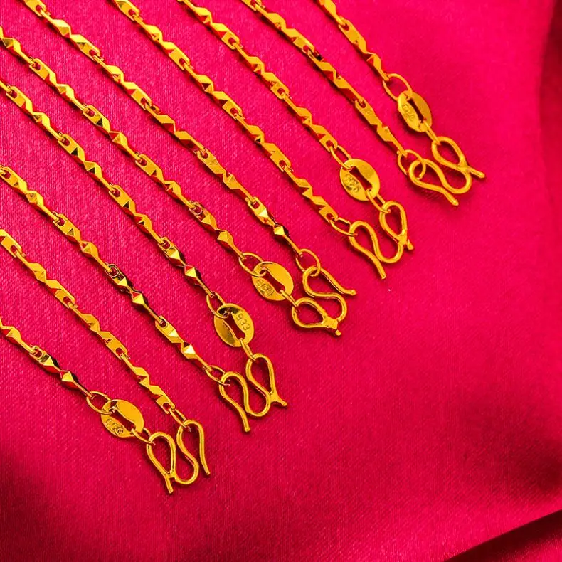 Gold-Plated Female Alluvial Gold Starry Necklace Slim Chain Brass Jewelry Wedding Live Gift Wholesale