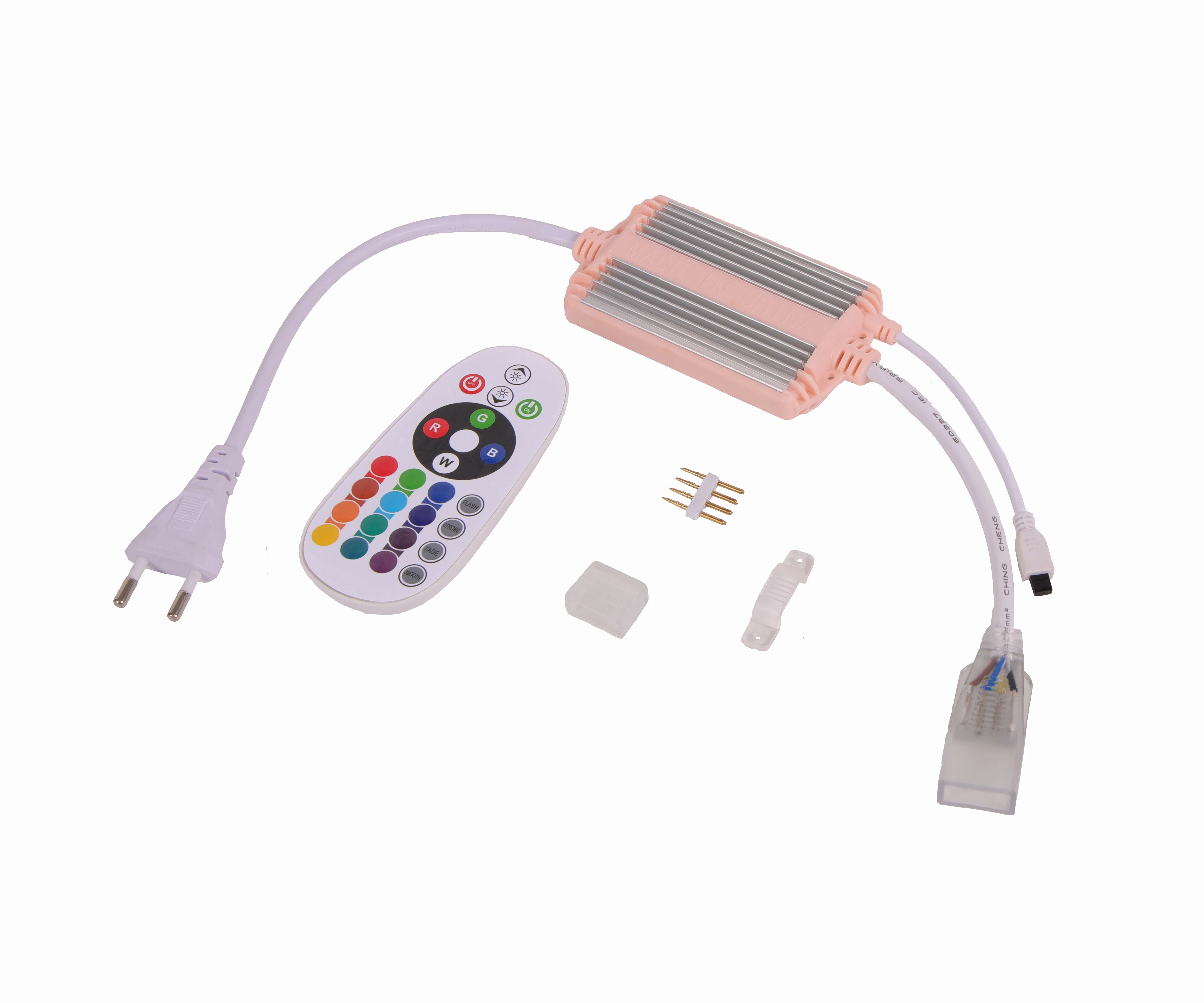 24Keys Aluminium Shell Remote Controller For RGBW LED Neon Light Strips With US/EU Plug