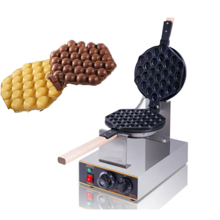 Electric Non-Stick Bubble Waffle Maker Hong Kong style Egg Waffle Rotating Machine with Timer & Temperature control