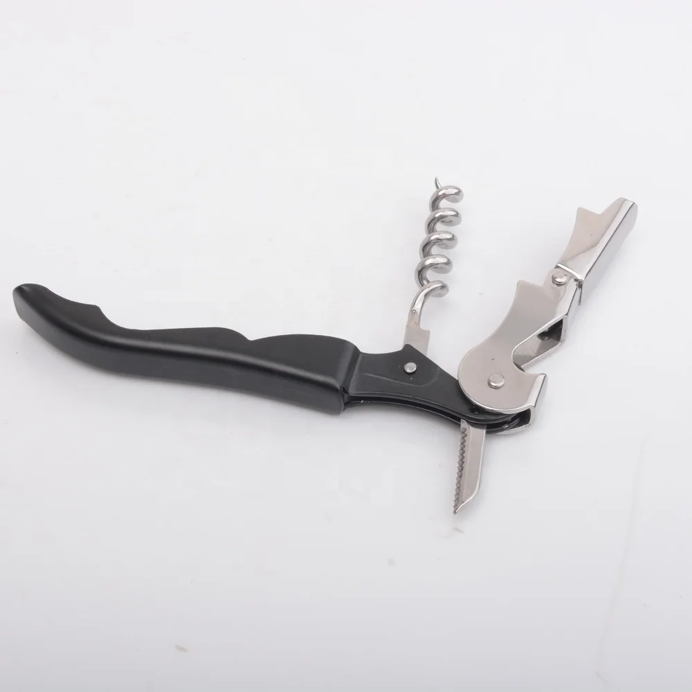 Custom logo laser engrave and silk print promotional gift deluxe stainless steel Wine Bottle Opener corkscrew