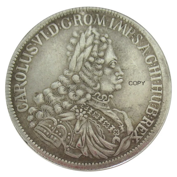 Reproduction Germany Euro Austria 1 Thaler - Karl VI Hall 1721 Silver Plated  Antique Souvenir Coins