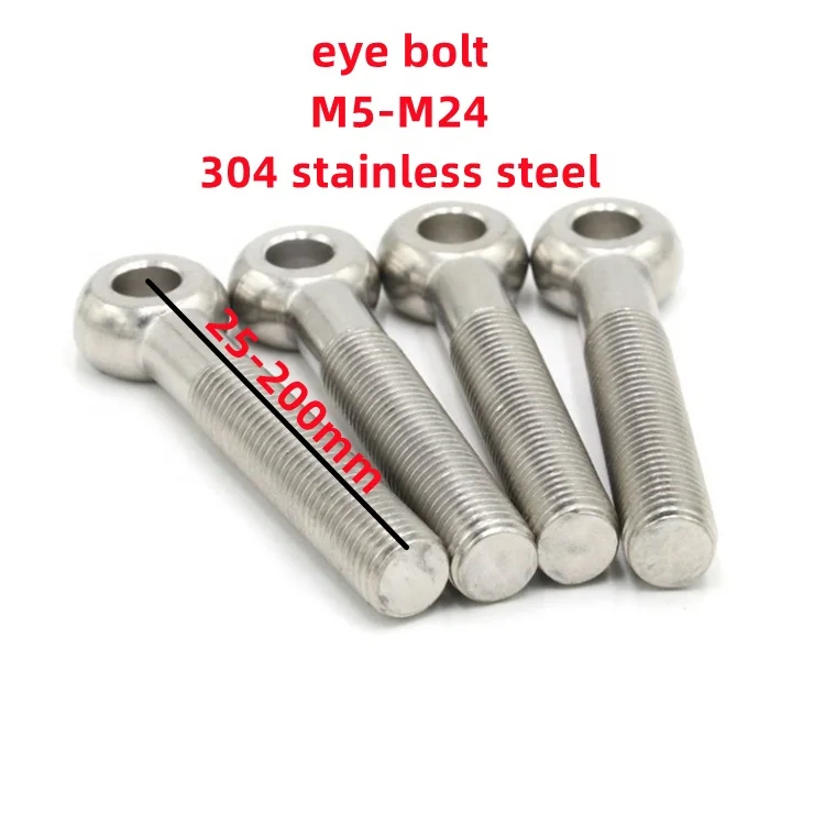GB798 304 Stainless Steel Joint Lifting Ring Screws Eyebolt Fish Hole Eye Bolts M4 M5 M6 M8 M10 M12 M14 M16 M18 M20 M24