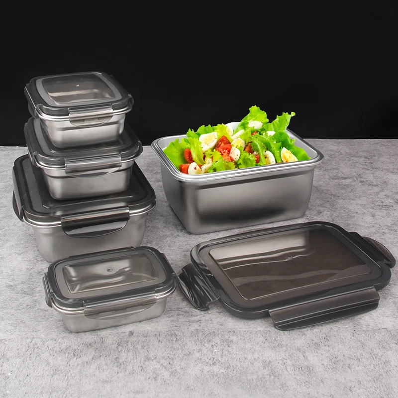 High Quality Stainless Steel Food Container Set Bento Lunch Box Storage Meal Prep Containers