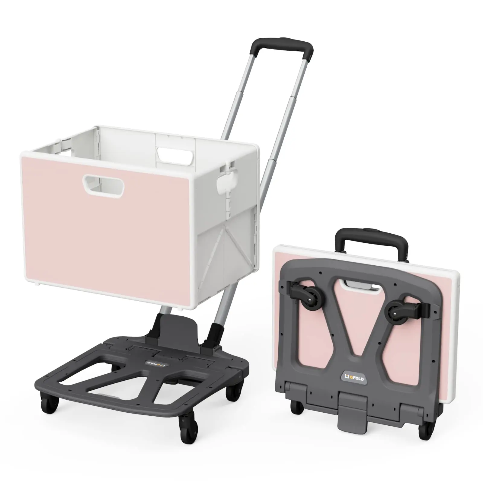 insighthome 4 Wheel Climbings Plastic Mini Luggage Supermarket Foldable Small Portable Trolleys cart