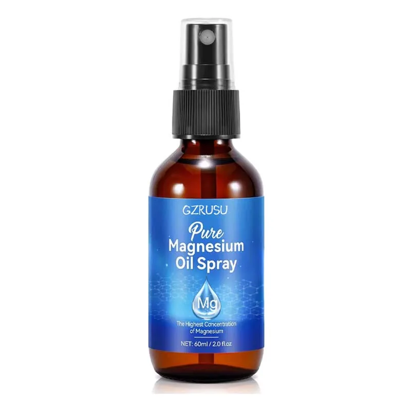 Private Label Pure Organic Magnesium Oil Spray For Energy Boost Sleep Hormone Balance Ache and Stress Relief Body Odor Reduction