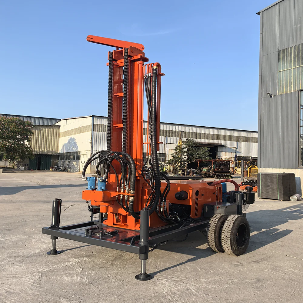 DW150 Wheeled Type Borehole Water Well Drilling Rig 150m DHT Drilling Rig Deep Hydraulic Water Well Drilling Rig