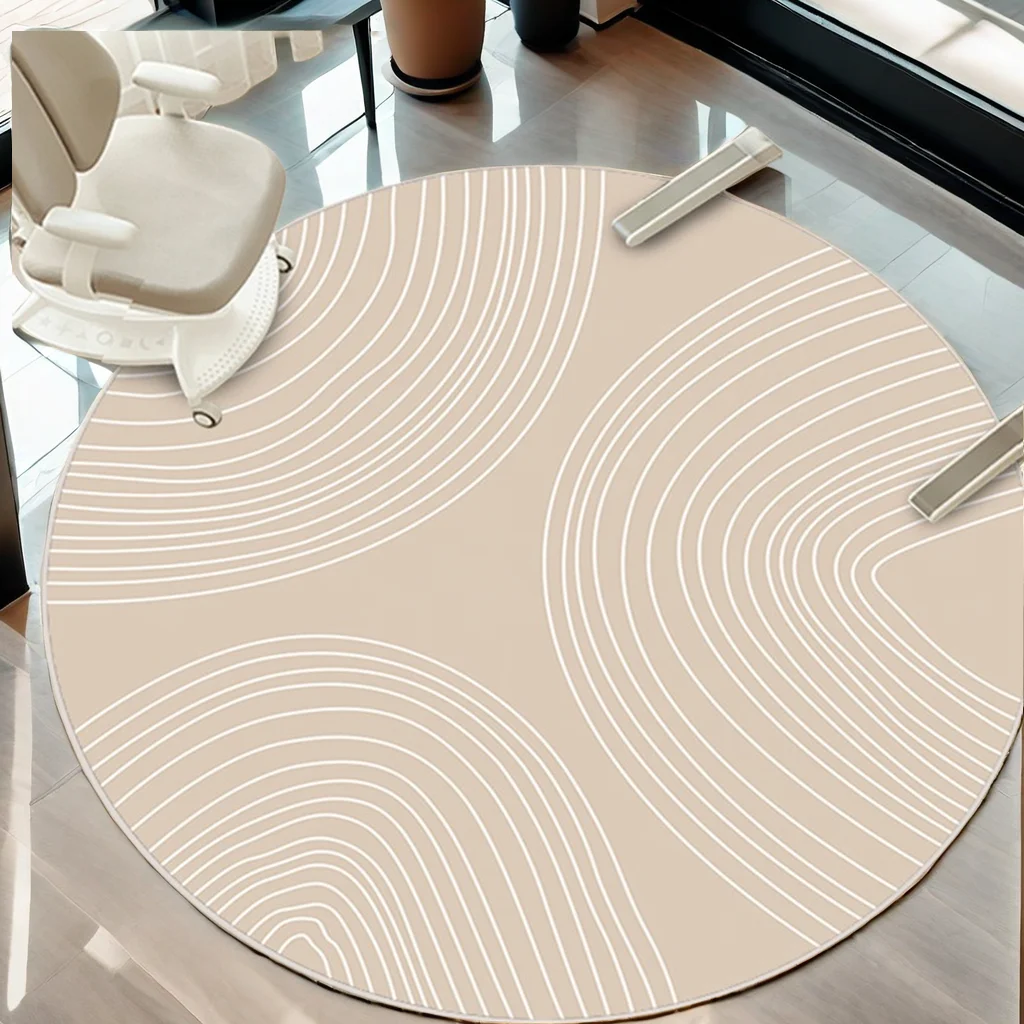 Geometric Round Rug Light Luxury Premium Sense Study Chair Small Coffee Table Rug Modern Simple Bedroom Small Floor Mat