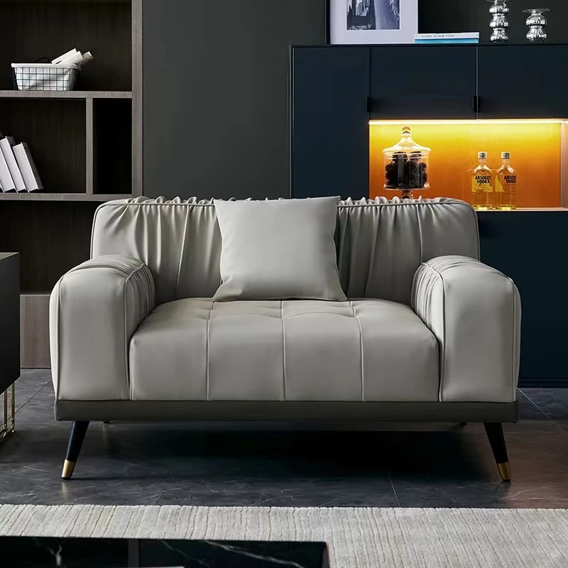 Italy style design leather Chesterfield sofa set Home living room Colour-block sofa