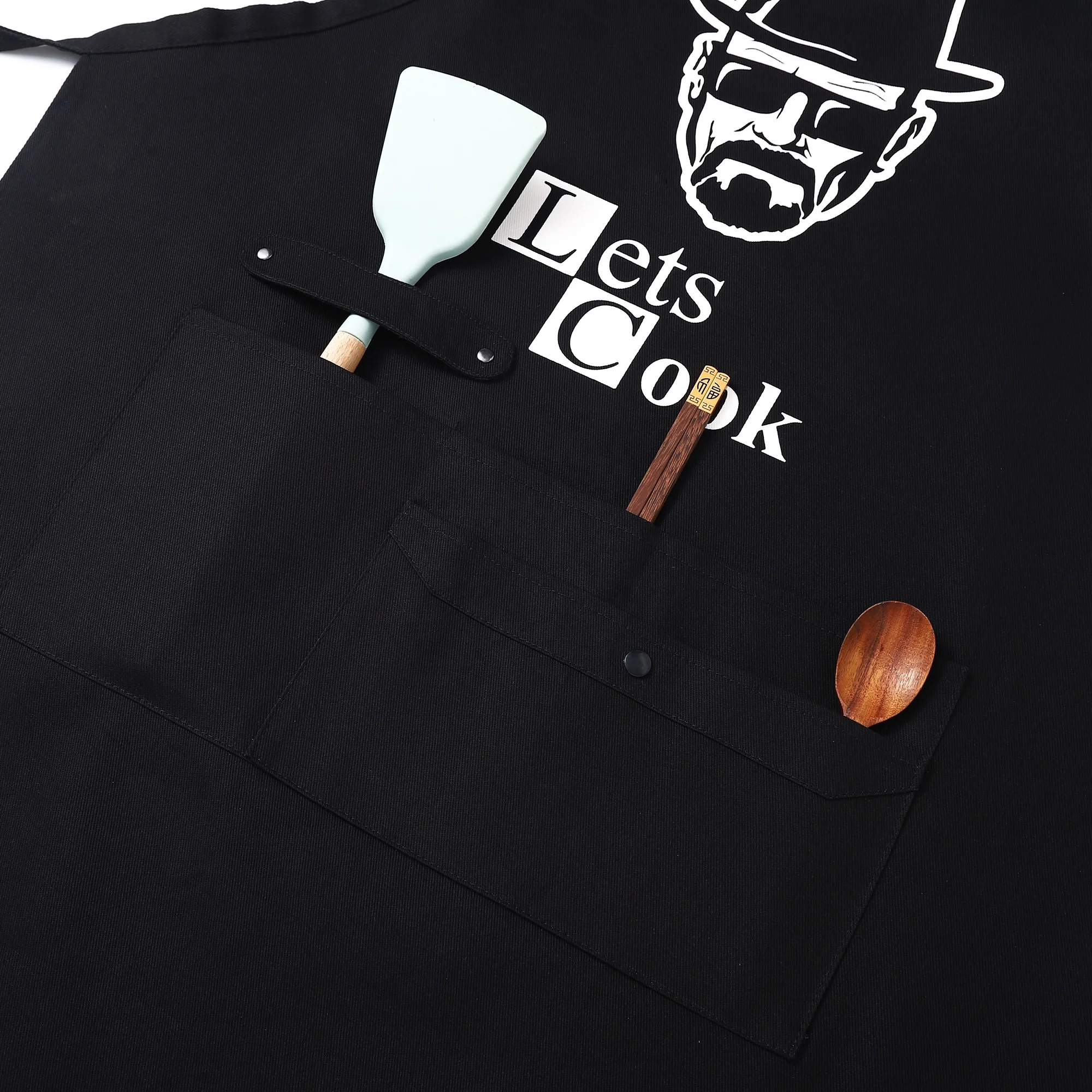 New Arrival Adjustable Stripe Cotton Polyester Fabric Adult Restaurant Cooking Kitchen Apron With Funny Slogan