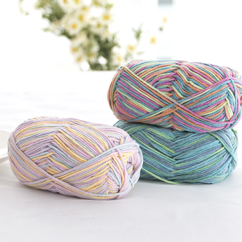 Customized Ring Spun Acrylic Yarn 50g Crochet Thread Yarn