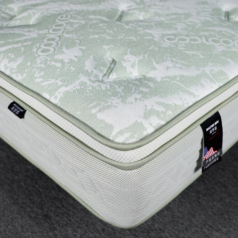 Cooling fabric king size gel memory foam pocket spring mattress roll up packing in a box