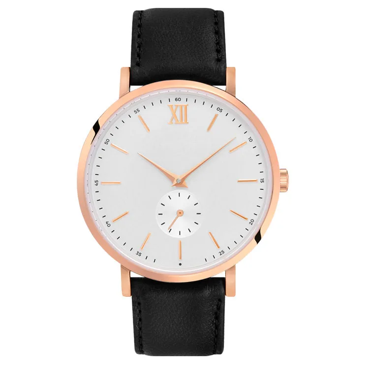 Luxury Wholesale Big Dial Dress Fashion Gift Gray Genuine Leather Band Wristwatch For Women