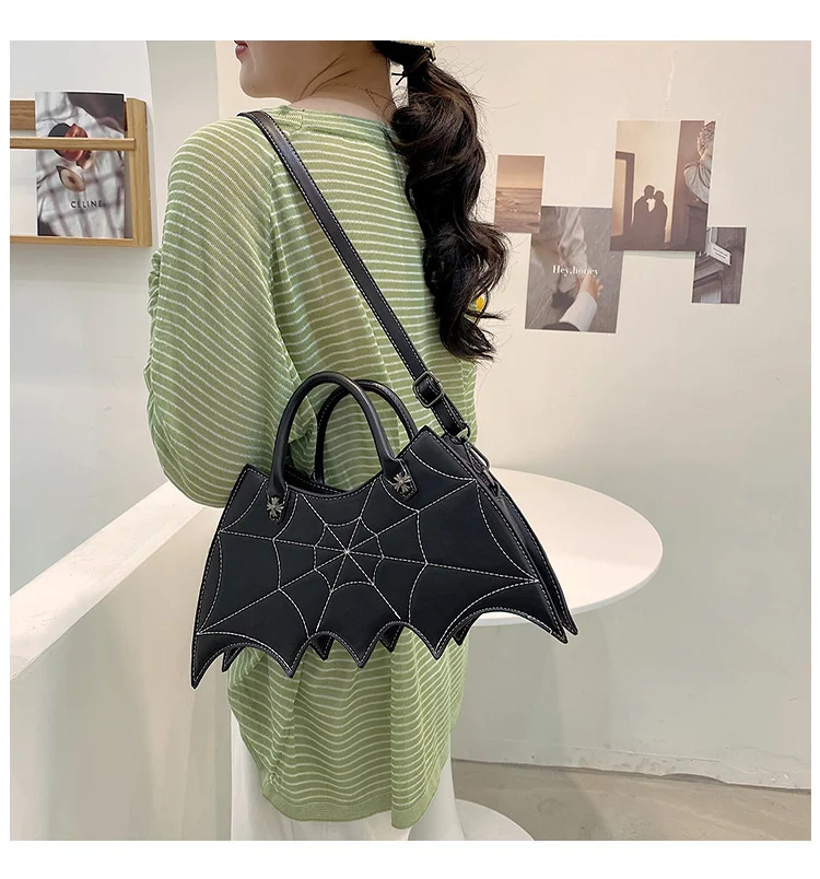 TLB-8E678  Creative funny Halloween personality bat women fashion pu handbag messenger bag