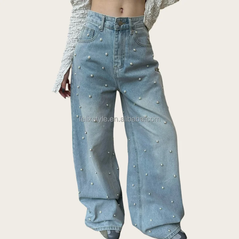 Excellent Wholesale New Design smart casual pants for ladies High quality women jeans trousers 2024 fashion pants