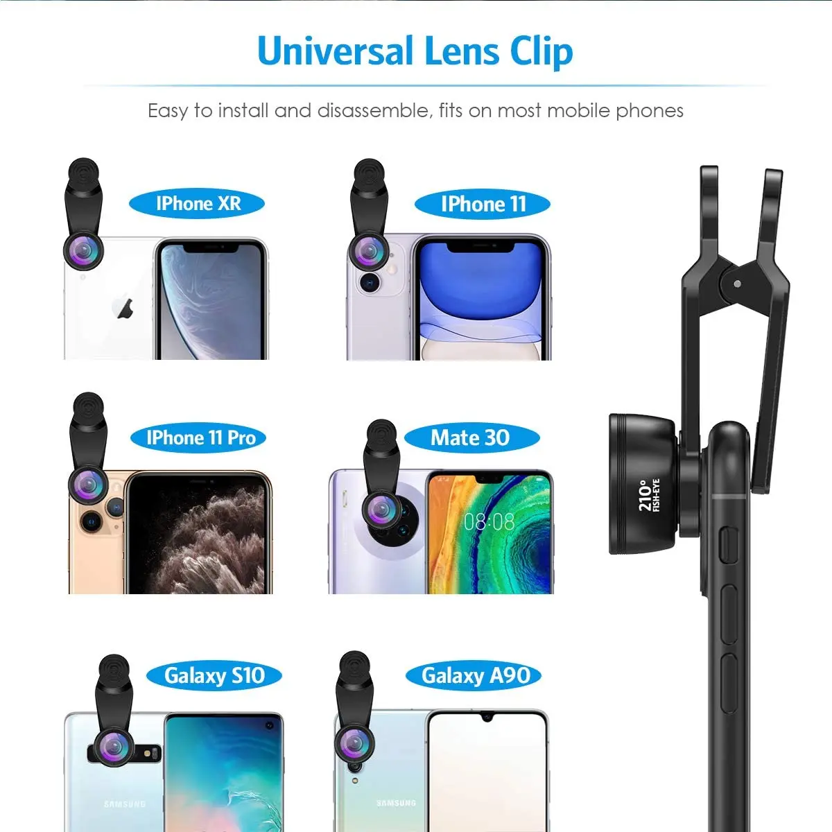 7 in 1 Phone Lens Mobile Camera Accessories Smartphone Lenses External Wide Angle Macro Fisheye Zoom Lens kit