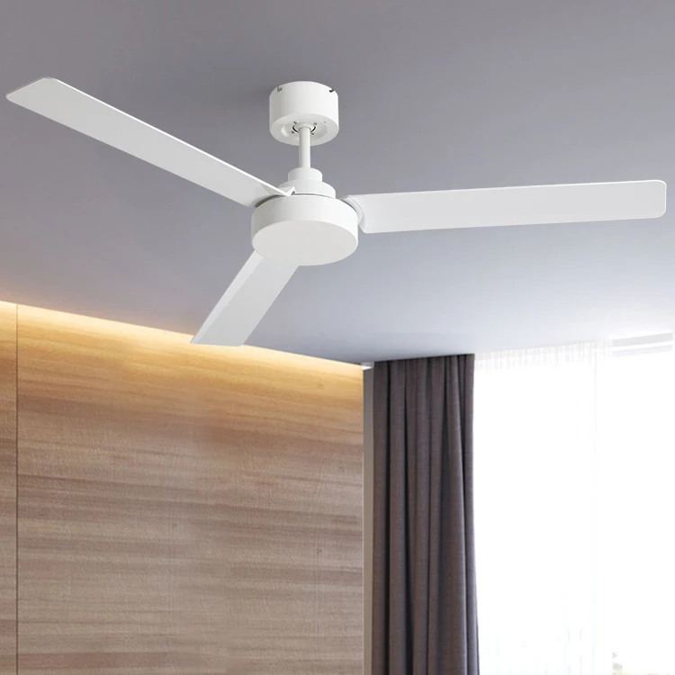 Blades Ceiling Fans without Lamp Remote Control Three Leaf ABS DC Motor 52inch Electric Ceiling Fan with Light Free Spare Parts