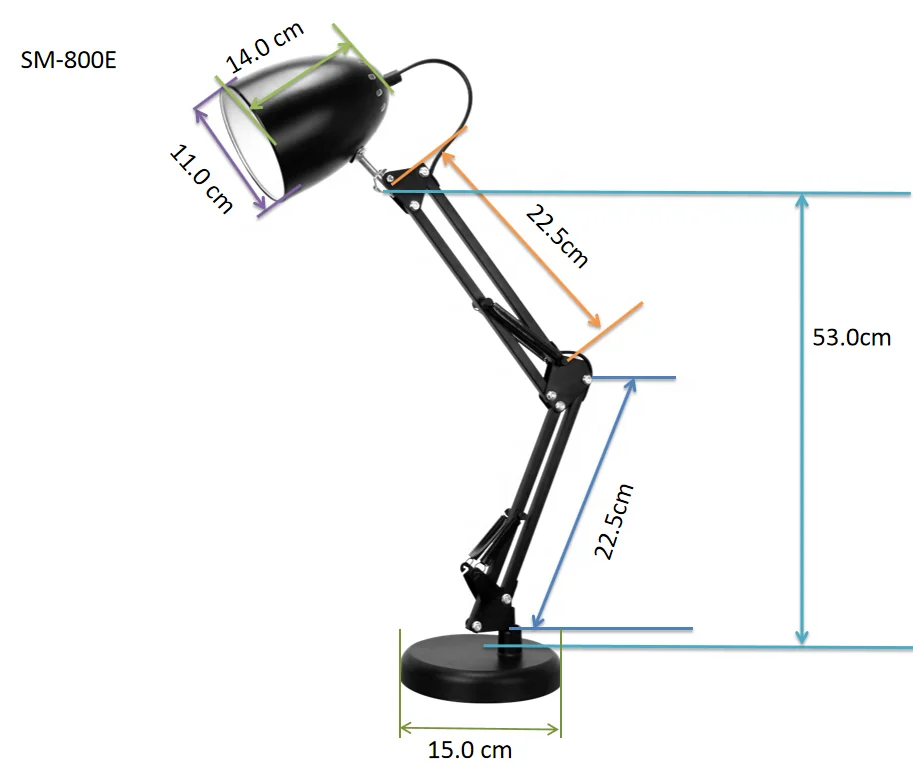 SML 800 series E27 Cheapest Classic Metal Desk Lamp Oem Foldable  Lighting Swing Arm for Home Office Work Study Reading