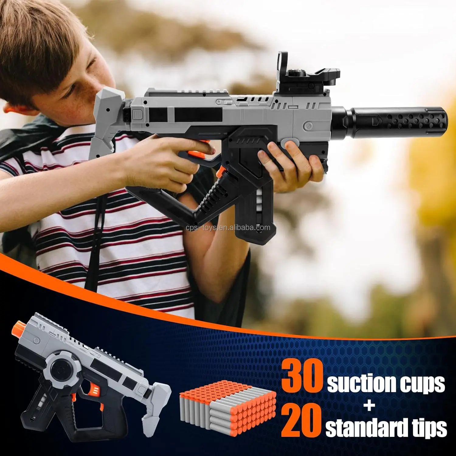 Soft Bullets Gun 20 Capacity Dart Electric Foam Blaster for Kids Automatic Toy Gun Outdoor Toys