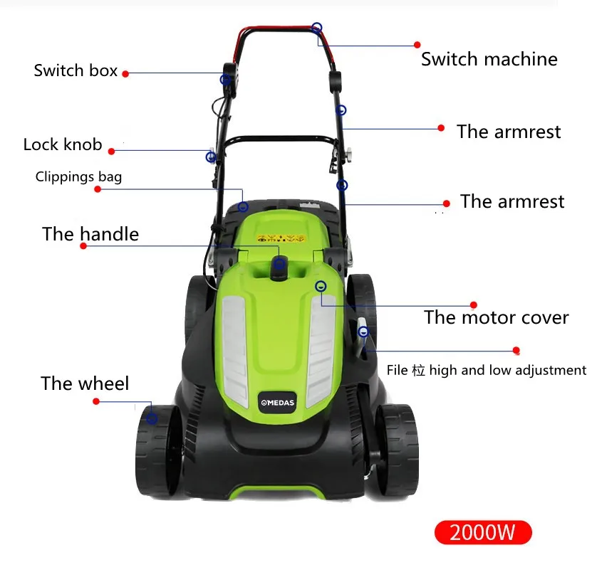 
High power lawn mower A hand-pushed household lawn mower 