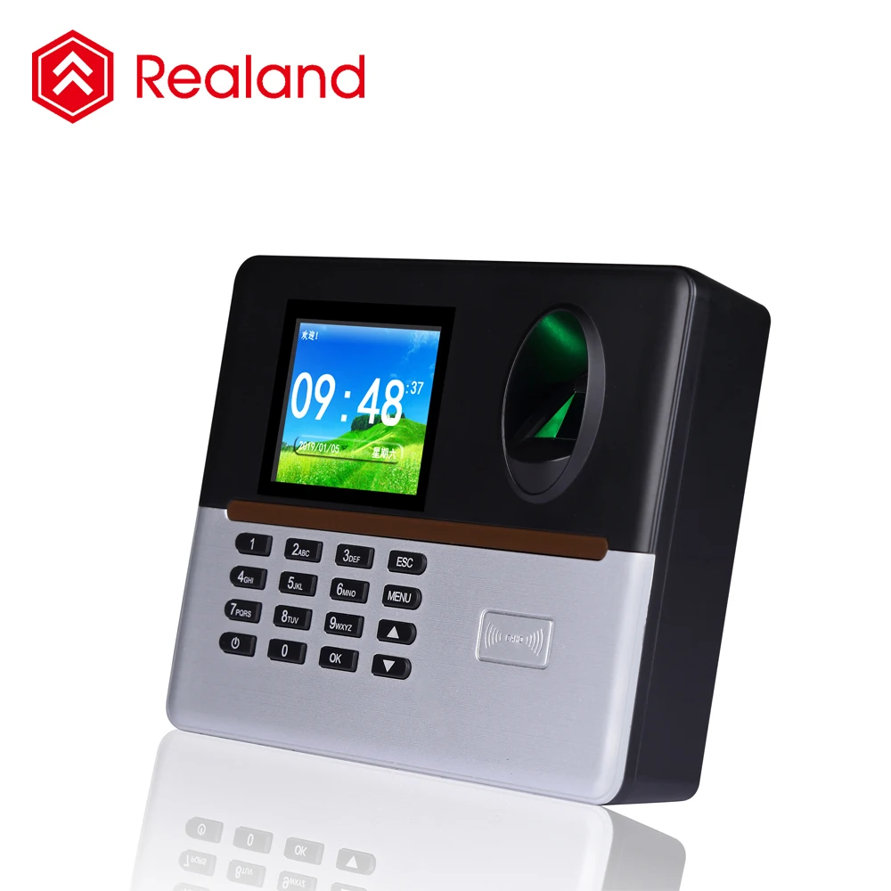 Realand отпечатков пальцев удар посещаемость времени машина A-L365 с поддержкой Wi-Fi и колокольчиком съемный аккумулятор