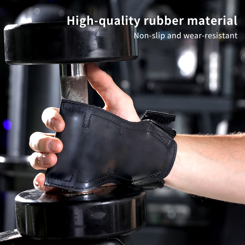 Weight Lifting Hand Grips Workout Pads with with Built in Adjustable Wrist Support Wraps for Power Lifting Pull Up Fitness Gym