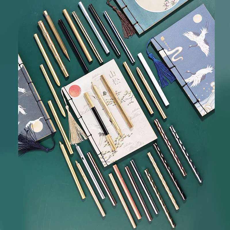 new Hexagonal Brass Pen Shinny rose gold plated metal ball pen custom oem branded logo pen