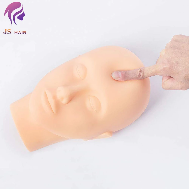 Practice makeup mannequin head soft silicone rubber doll toy flat training Manikin Cosmetology Salon for Eyelash Extension