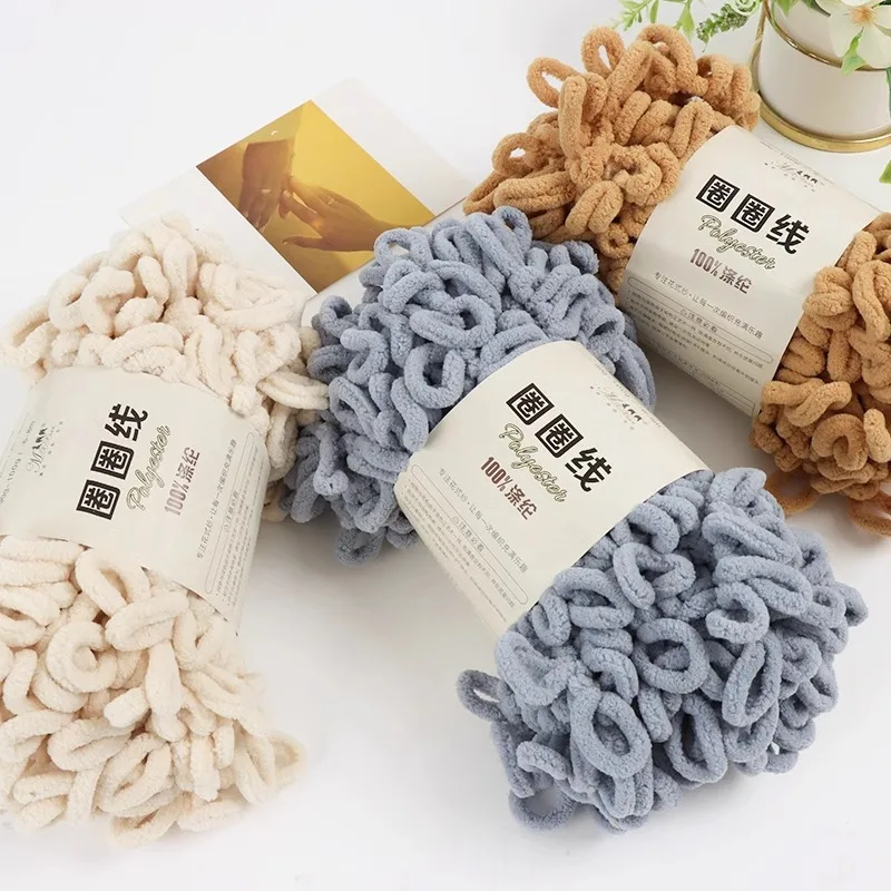 Fancy coarse finger loop yarn wholesale dyed crocheting thread fancy yarns for knitting Blanket