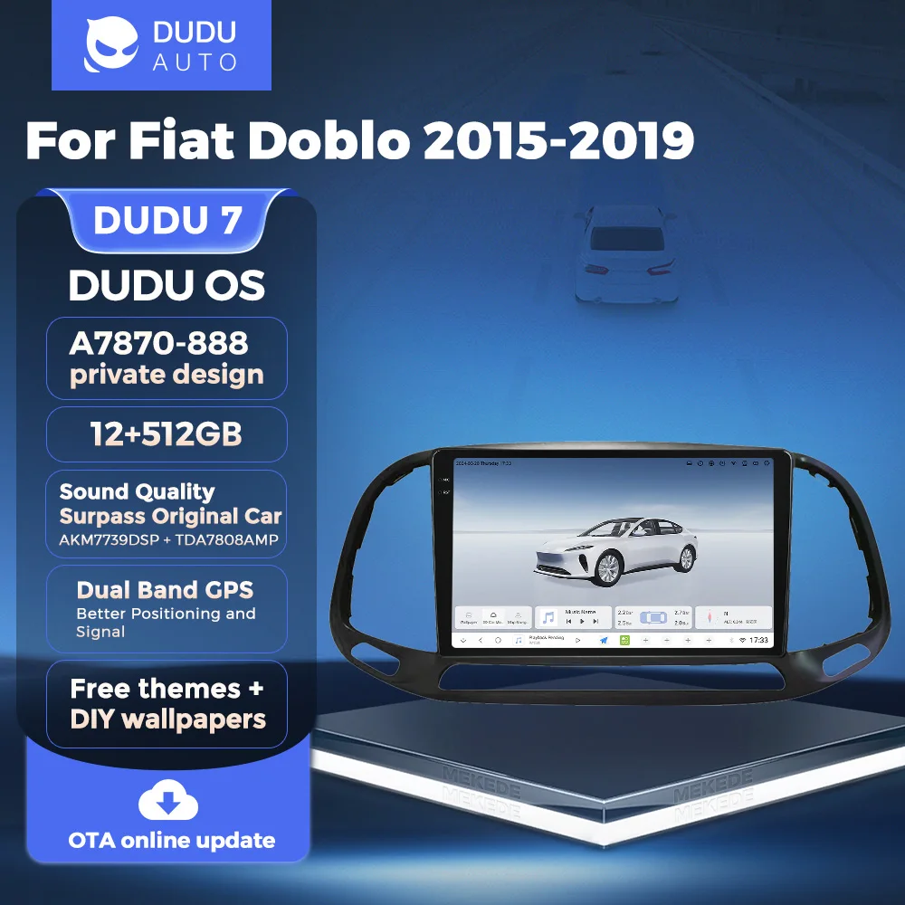 Автомагнитола DUDUUAUTO мультимедийный плеер навигатор автомагнитола Android для FIAT DOBLO 2015-2019