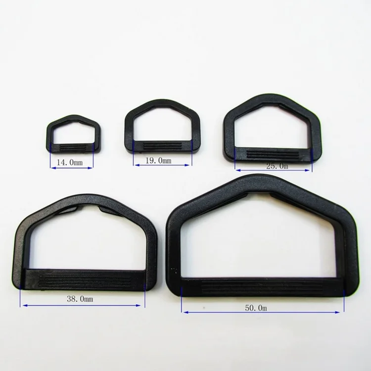 Factory Sale High Quality Plastic D Shape Adjusters Strap Plastic D Ring Buckle for Bag Belt