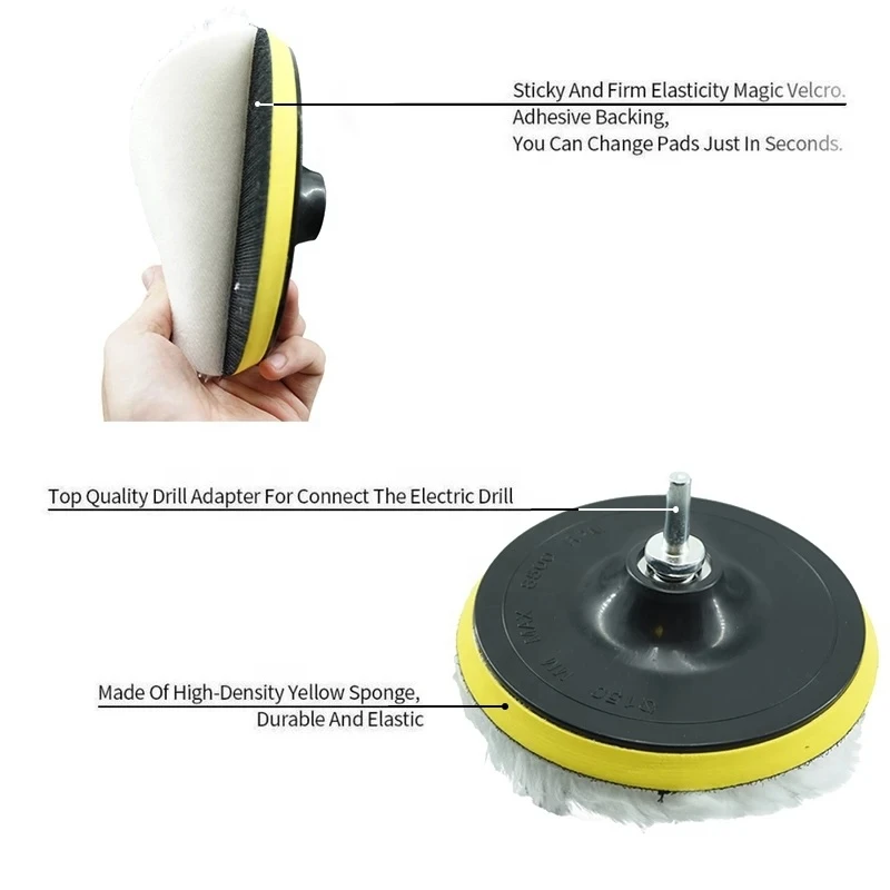 5Pcs/Set Polishing Pad For Car Polisher 4 Inch Polishing Circle Buffing Pad Tool Kit For Car Polisher Discs Auto Cleaning Goods