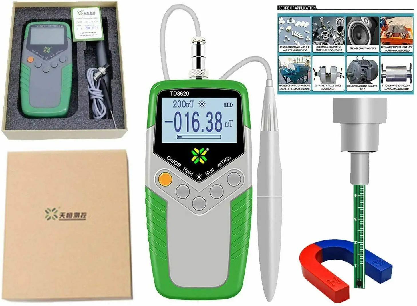 Digital Gauss Meter Tesla Meter Surface Magnetic Field Tester Gaussmeter with 5% Accuracy Ultra Large Range 0 to 2400mT