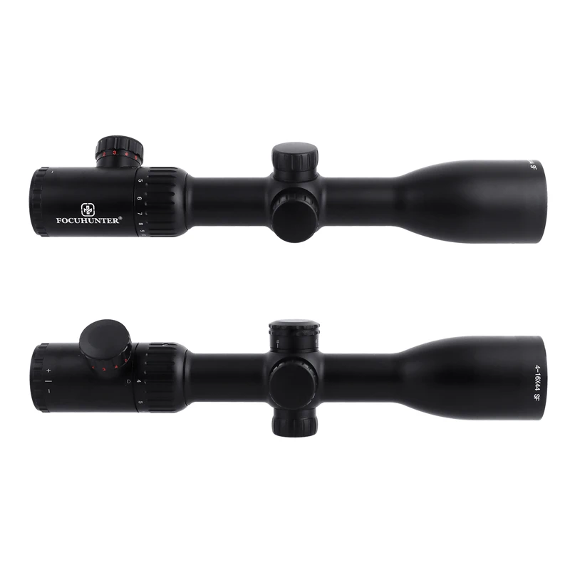 Focuhunter Shockproof Tactical Scope IP67 Waterproof 4-16X44 SFP Glass Etched Red Green Rangefinder Illumination Hunting Scope