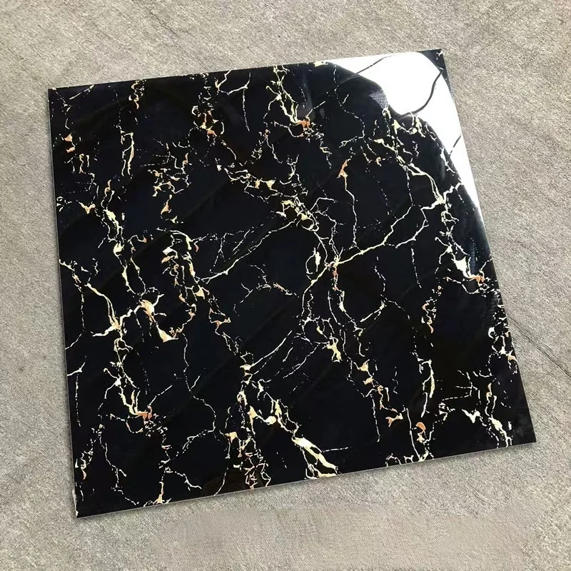 cheap porcelain ceramics tiles 60*60 full polished black porcelain interior 40*40 for floor living room