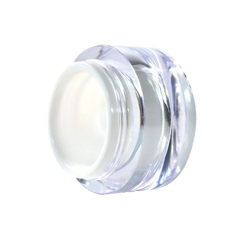 Luxury Diamond Double Wall Empty Cylinder 5g 10g 15g 20g 30g 50g Cosmetic Cream Acrylic Jar for Packing