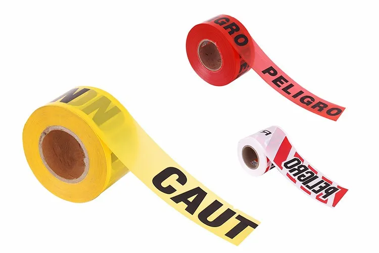Coloured warning barrier tape custom self adhesive road floor marking caution tape
