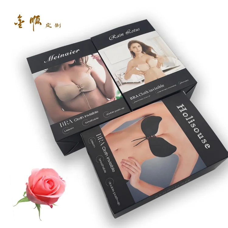 Manufacturer Custom Cardboard Underwear Bra Lingerie Packaging Paper Tuck Box Black Paper Card Auto Lock Bottom Boxes For Women