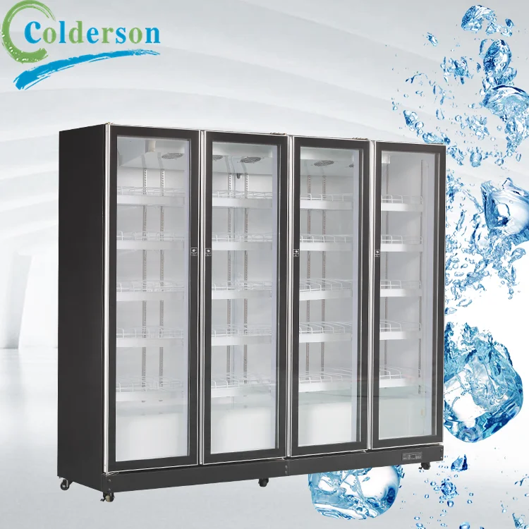 High Quality Fan Cooling Commercial Glass Upright Display bakery display shelves Refrigerator Fridge Showcase