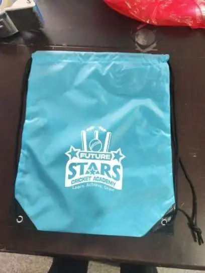 Cheap 210D Nylon zipper Drawstring Bags Custom Logo Drawing String Bag promotional gym Backpack