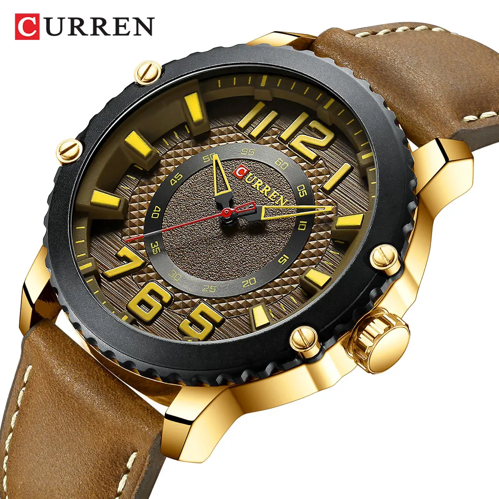 Top CURREN 8341 Watch Mens New Leather Fashion Watches Men Wrist Luxury Quartz Clock Business Wristwatches Relogio Masculino
