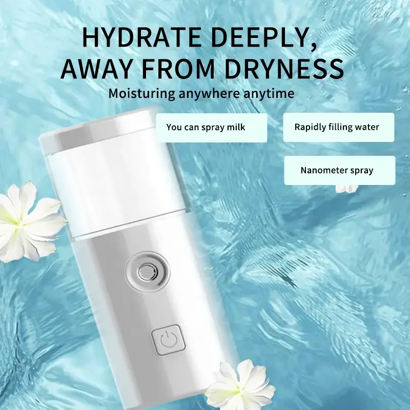 Potent Moisturizing Home Handheld Mini Facial Steamer Beauty Handy Mist Nano Sprayer