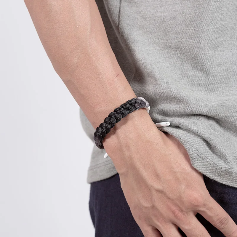 
Trendy Men Charm Wristband Braided Shoelace Rope Bracelet couple fashion jewelry Adjustable 