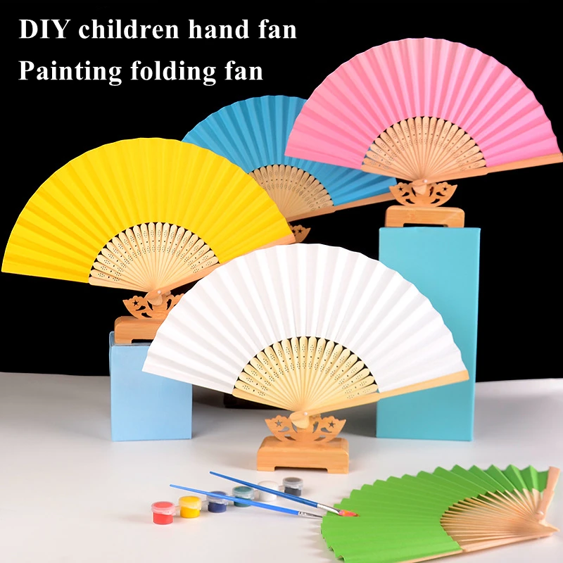 Sublimation Blanks Durable DIY Bamboo Fabric Plain Small Japanese Hand Fan