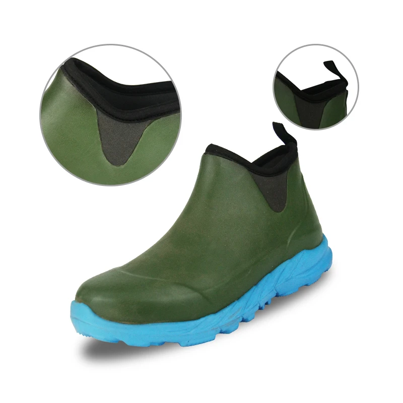 EVA Sole Waterproof Wellington Ankle Rubber Garden Shoes Chelsea Rain Boots for Ladies