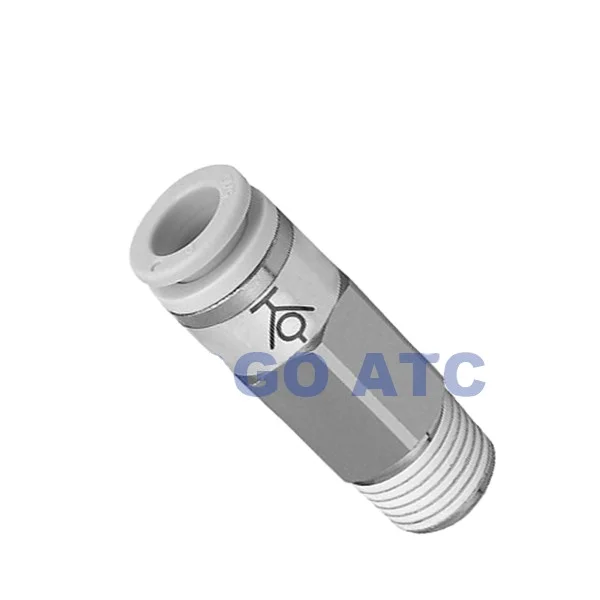 SMC type fittings KCH06-03S O.D 6mm thread Rc 3/8 male connector one-touch self-seal fittings with copper pneumatic components