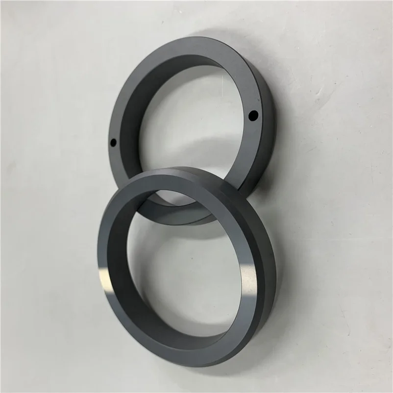 High strength pressureless sintering polished ssic ceramic seal ring laser drilling silicon carbide sic ring for pump