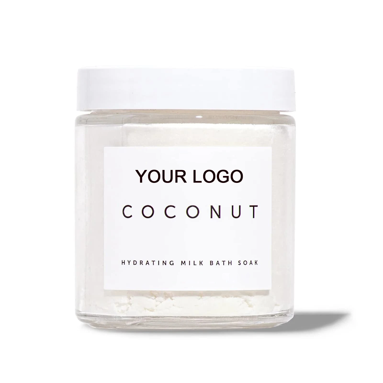 Custom Logo Coconut Plant-Based Vegan Cruelty-Free Body Soak Bubble Bath Salt Bath Hydrating Milk Bath Soak