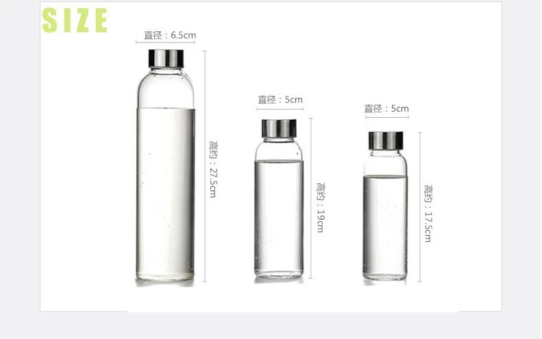 Clear Glass Water Bottles With Cover Glass Cup Juice Bottles